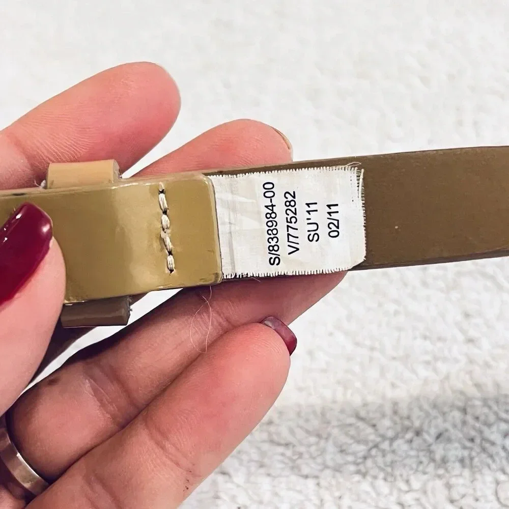 Gap Tan Patent Leather Belt Skinny Small Fashion Waist Preppy Old Money 3/4